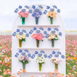 Decoración para Mesa de Retiro con Palitos Decorativos 'Retirado Oficialmente', Adornos Florales para Fiestas de Despedida y Cumpleaños, Color Azul - Product Image 5