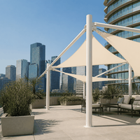 Tente extensible résistante aux UV pour aménagement paysager avec panneaux d'extension modulaires pour terrasses de restaurants