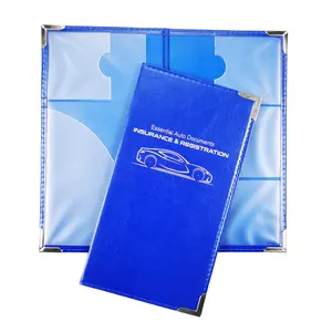 Custom Cheap high quality Leather Car Registration and Insurance Holder Car Document Card Holder