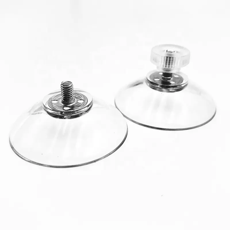 Amazon Supplier 40mm Medium Clear Vacuum Waterproof Screw Suction Cup Cups With Plastic Nuts