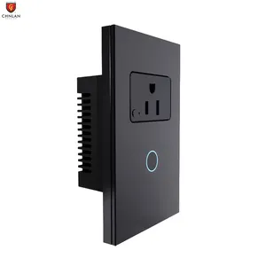 Nuevo diseño WiFi Led Lighting Single Gang Glass Touch Switch y enchufes Tuya Smart Life Switch