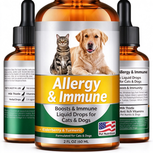 Gouttes liquides immunitaires en gros pour chiens et chats : Soulagement des démangeaisons, soutien de la santé immunitaire, à base de curcuma et de chardon-Marie, OEM - Product Image 1