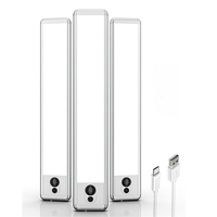 Lampu kabinet LED Spot lampu badan USB bercahaya lampu furnitur dinding magnetik Sensor gerak di bawah lampu kabinet LED