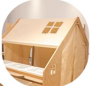 Tenda interna in legno per <span class=keywords><strong>bambini</strong></span>, castello principessa, ragazzi e ragazze che dormono e giocano a casa giocattolo - Product Image 6