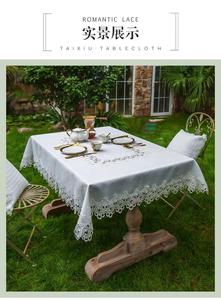 Rectangular Lace Tablecloth Floral Embroidery Macrame Design Farmhouse Rustic Kitchen <strong>Dining</strong> <strong>Table</strong> <strong>Cover</strong> - Product Image 2