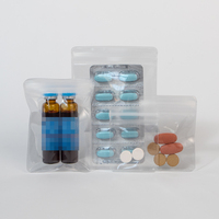 En stock, pochette transparente en EVA avec fermeture éclair pour pilules, capsules, comprimés, emballage refermable, sac de rangement portable pour médicaments en EVA, sac de voyage pour pilules