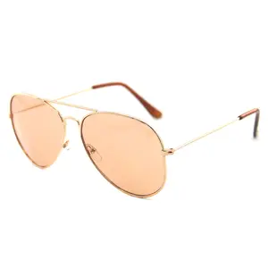 แว่นกันแดดทรงนักบินกรอบโลหะสแตนเลสแบบยูนิเซ็กซ์ เลนส์สองชั้นสีสันสดใส แฟชั่นโปรโมชั่น โลโก้แบบกำหนดเองสไตล์ใหม่ - Product Image 4