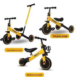 <span class=keywords><strong>Tricycle</strong></span> pour enfants personnalisé pour le commerce extérieur, pour garçons et filles, draisienne évolutive 3-en-1 multifonctionnelle pliable en métal, pour les 2-4 ans - Product Image 4