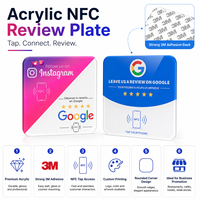 NTAG 213 NTAG 215 NTAG 216 Acryl NFC Google-Bewertungsplakette mit Klebstoff Smart Tap Social Media Geschäftsförderungsschild
