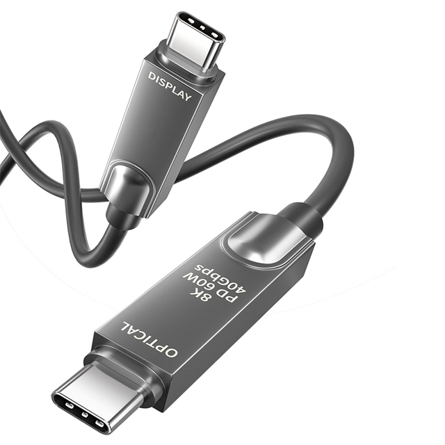 Fiber Optic USB C Cable 8K/60Hz 4K/120Hz PD60W 40Gbps USB3.2 Gen2 Type C Optical AOC Cable 5M 10M 15M 20M for Monitor TV VR