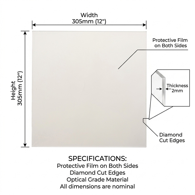 HanXin 2mm Clear Acrylic Sheet 12x12 Inch Blanks for Laser Cut Photo Frame DIY Keychain Wholesale Factory Vendor Supplier