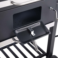 Grill d'extérieur robuste pour commandes en gros avec thermomètre réglable, étagères latérales et pare-vent – Idéal pour les activités commerciales