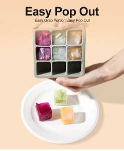 Venta caliente de grado alimenticio libre de fácil liberación de silicona moldes de cubitos de hielo hacer Mini cubitos de hielo flexible bandeja de cubitos de hielo con tapa - Product Image 4