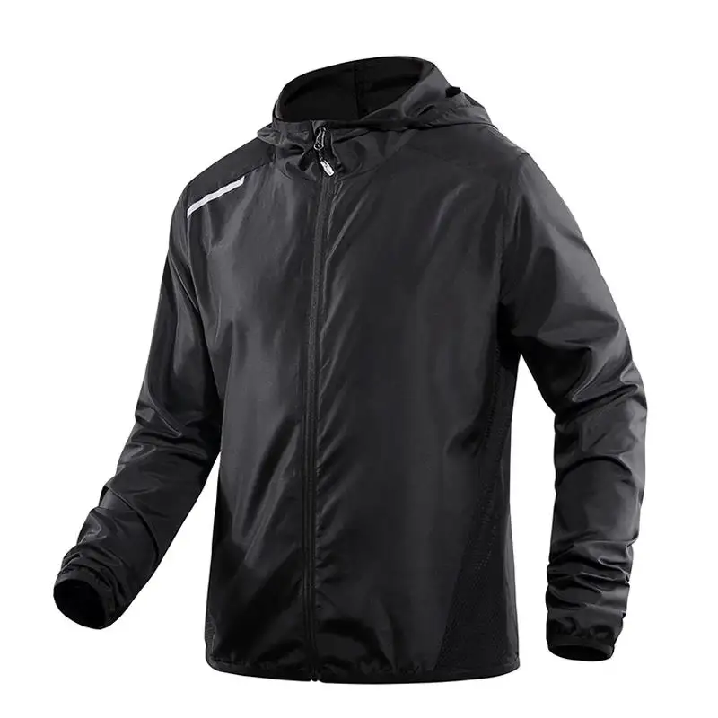 OEM Wholesale Custom Summer Thin Outdoor Jackets Running Hooded Windbreaker Jacket For Men