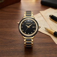 Montres automatiques mécaniques pour couple en jadéite naturelle avec lunette sertie de diamants et affichage de la date – Montre-bracelet de luxe pour le dropshipping
