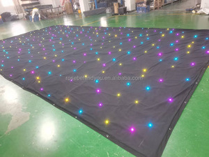 Rideau d'étoiles LED RGBW personnalisé 3-en-1, lumières de scène RGB pour fêtes et clubs, tissu étoilé en velours pour bars, concerts et mariages en intérieur - Product Image 1