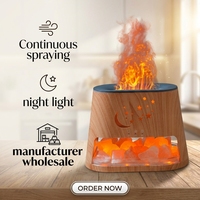 Diffuseur d'huiles essentielles portable de 250 ml pour bureau avec humidificateur USB, lumière de flamme et veilleuse - Garantie 1 an
