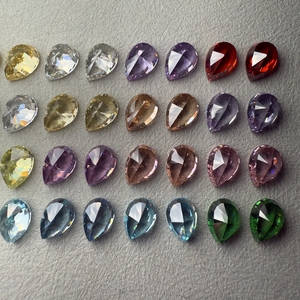 Zircone cubique synthétique en forme de <span class=keywords><strong>poire</strong></span> effet glace pilée, pierres CZ de 3x5mm à 12x16mm, couleurs mélangées, pierres de zircon en vrac pour la fabrication de bijoux - Product Image 4