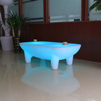 Canapé individuel avec structure en plastique et lumières LED RGB à intensité variable, 16 couleurs au choix, canapé de loisirs lumineux rechargeable pour bar
