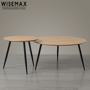 WISEMAX FURNITURE <span class=keywords><strong>Table</strong></span> basse ronde <span class=keywords><strong>de</strong></span> style nordique Offre Spéciale combinaison <span class=keywords><strong>Table</strong></span> d'appoint classique sauvage en <span class=keywords><strong>bois</strong></span> <span class=keywords><strong>massif</strong></span> avec <span class=keywords><strong>pied</strong></span> en fer - Product Image 1