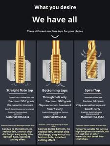 ماكينة تيتانيوم عميقة الصنبور بفتحة لولبية ذات أخدود شرقي مستقيم ، التنصت على الأسلاك المحتوية على الكوبالت ، فولاذ مقاوم للصدأ خاص - Product Image 4