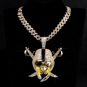 סיטוני nfl גדול הסיטונאי nfl las vegas rinestone גדול סיטוני nfl las vegas riders תליון אלופי ענק סיטונאי גדול סיטוני nfl las vegas riders תליון אלופים שרשראות היפ הופ בסגנון הופ - Product Image 2