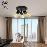 Spot LED E14 design moderne, multicolore, en forme de filet métallique, blanc/noir, 1/2/3/4 têtes, pour intérieur