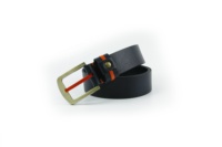 Ceinture en cuir noir 100% authentique, ceinture formelle pour affaires, ceinture en cuir pleine fleur avec boucle à ardillon dorée