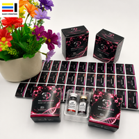 Boîte d'emballage pour flacons en verre de 3 ml (2 pièces) avec laminage brillant, boîte personnalisée et étiquette adhésive pour flacon, ensemble complet