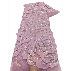 Ni. Ai phong cách mới Sequins ren cô dâu đính cườm vải sequin đính cườm ren dây thêu hoa ngọc trai ren vải - Product Image 1