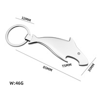 Porte-clés en métal 3D personnalisé avec logo de dessin animé, grand requin, animal marin, décapsuleur, porte-clés requin baleine vierge
