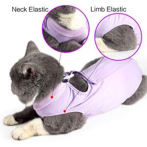 Factory Wholesale Solid Pet <span class=keywords><strong>Cat</strong></span> Recovery-Anzug Verhindern Sie das Lecken von Onesies für die Wiederherstellung von Katzen chirurgie - Product Image 1