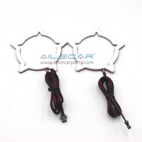 Anneau lumineux LED RGBW en forme d'étoile à cinq branches, effet de poursuite, pour décoration de voiture, 12V, accessoires universels de modification de phares