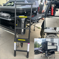 Auvent de camping électrique escamotable pour pick-up, capot de benne relevable en aluminium avec panneaux d'accès latéraux
