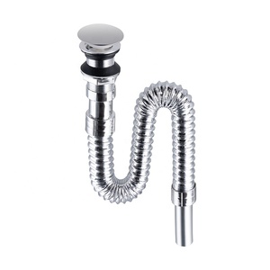 A buon mercato in plastica Pop-Up lavabo di scarico flessibile lavello cromato tubo di scarico con fili in acciaio inox - Product Image 1