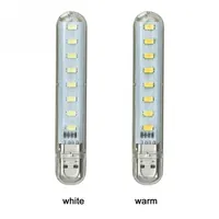 Mini lampe de lecture LED portable USB 5V DC blanc chaud, 3, 8, 16, 24 LED, lampe torche flexible pour ordinateur