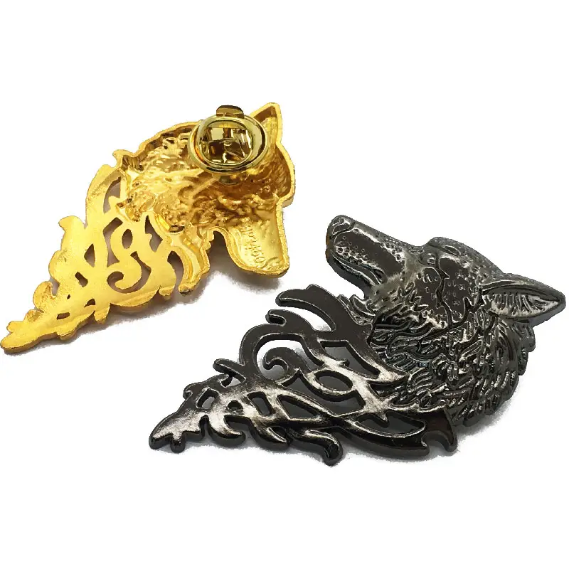 Pakaian hewan lucu kuningan tombol Natal 3D pengencang emas Oman Pin dan lencana kustom logam