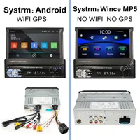 Lecteur multimédia LEHX 7 pouces HD Android 9.0, autoradio 1 DIN avec GPS, navigation, écran rétractable, lecteur multimédia 1 DIN DVD