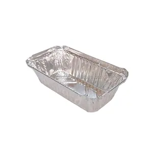 Nampan Kue Foil Aluminium 850Ml, Nampan Kue Foil Aluminium dengan Tutup, Kertas Timah Sekali Pakai, Panci Oval untuk Makanan Pesta Modern Tahan Lama
