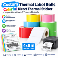 Rouleaux d'étiquettes adhésives 50x25mm en papier thermique, imperméables, autocollants pour étiquettes de prix de détail, impression personnalisée de logo, faible MOQ