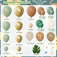 Kit d'arche de guirlande de ballons Jungle Safari, ballons en latex imprimés colorés pour décorations de fête sur le thème de la faune, baby shower, anniversaire d'enfants