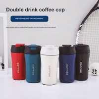 Vente en gros Tasse à café de voyage à double paroi en acier inoxydable portable et réutilisable Tasse de bureau avec couvercles