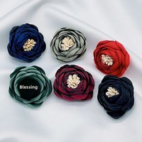 Aksesoris Bunga Kain Mawar dengan Pinggiran Terbakar untuk Pernikahan DIY Bros Sepatu Topi Pakaian Bunga Segar Korea Empat Musim Jepang Korea