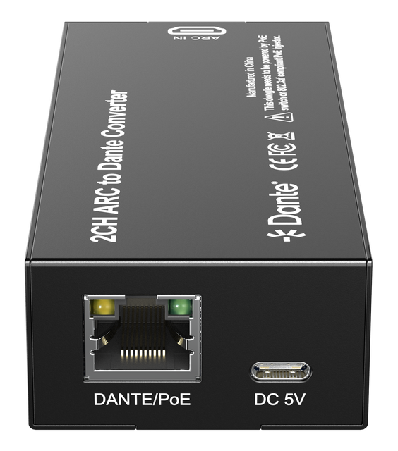 2-Channel ARC to Dante Converter Digital Dante Network Audio to Analogue Output Dante Converter Powered by Poe Injector
