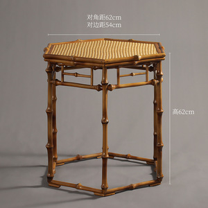 Mesa de centro hexagonal de bambú hecha a mano, lacada, estilo Zen, mesa baja para uso doméstico, nuevo diseño chino - Product Image 2