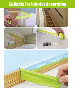 绿色遮蔽胶带抗紫外线30天高温120度瓦西绉纸油漆纸汽车喷漆胶带 - Product Image 3