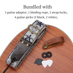 Correa de guitarra bordada Guitarra eléctrica y bajo Paquete de cinturón - Product Image 2
