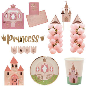 DAMAI - Juego de Platos y Decoraciones de Papel para Fiesta de Princesas Rosas, Vajilla para Fiesta de Princesas Rosas - Product Image 1