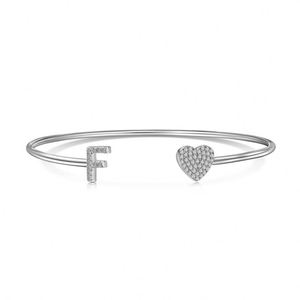 Dylam F Initial <b>Charm</b> <b>Bangles</b> Heart Butterfly 26 Letters Alphabet <b>Bangle</b> for Women Girls Letter <b>Bangle</b> Personalized Jewelry - Product Image 1