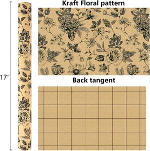 17in Mother's Day gift wrapping <b>paper</b> floral <b>pattern</b> kraft <b>paper</b> with back cut lines customizable size <b>pattern</b> logo - Product Image 2